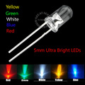 5 couleurs x100pcs = 500 pcs Nouveau 5mm Ronde Super Bright Led Rouge/Vert/Bleu/Jaune/blanc/Clair de L&#39;eau LED Diode kit